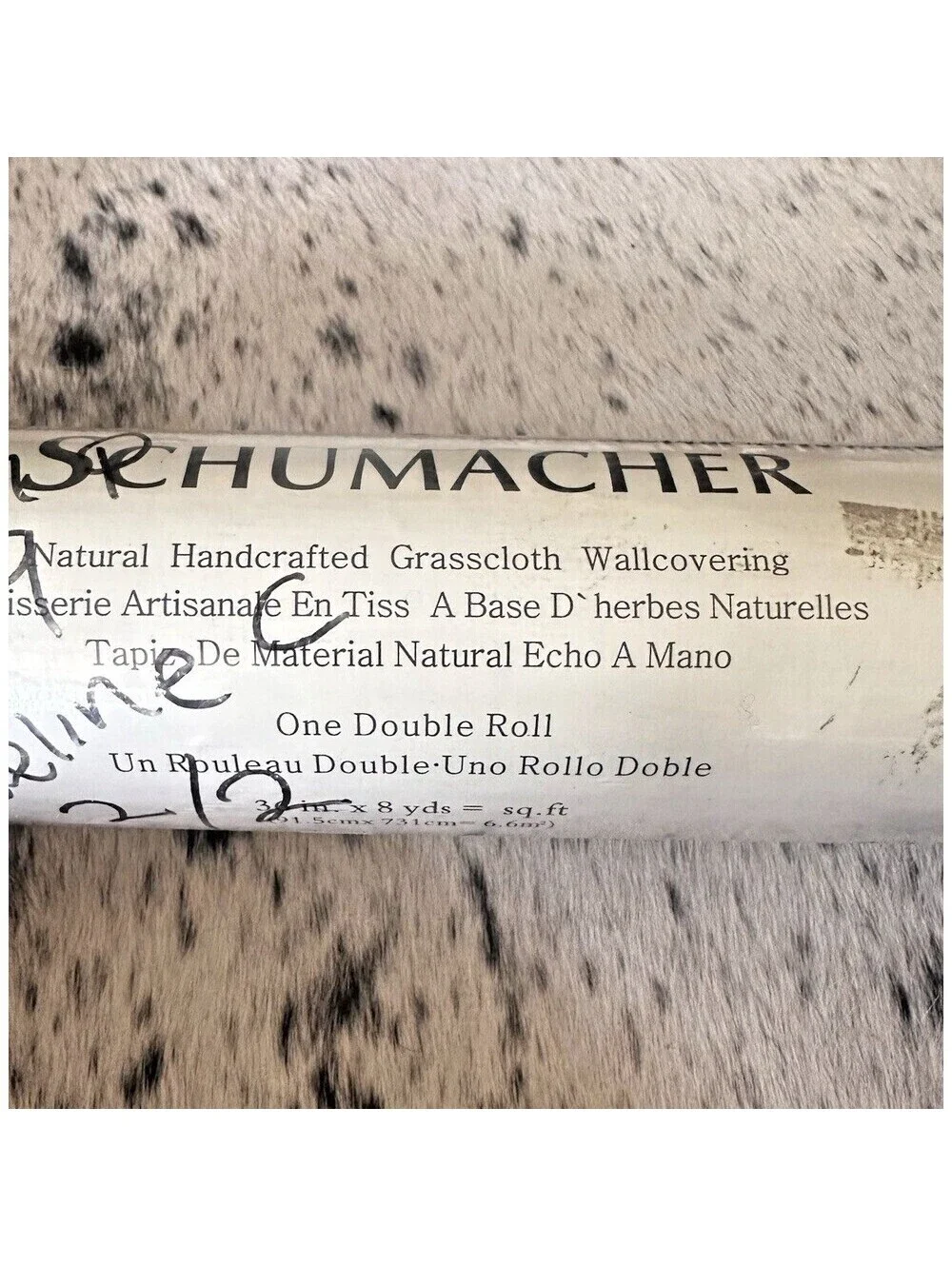 Schumacher Natural Grasscloth Haruki Wallpaper Roll Jet (Black) #5004715 run 007